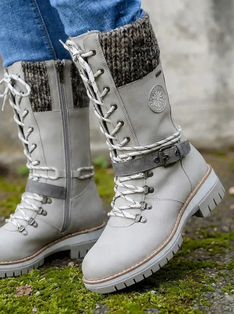 Women's Calf-High Lace-Up Waterproof Fall Boots (2)