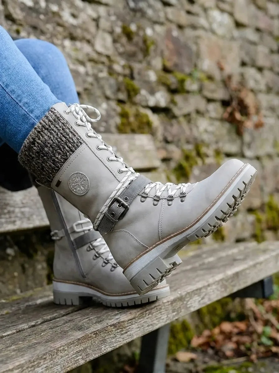 Women's Calf-High Lace-Up Waterproof Fall Boots (3)