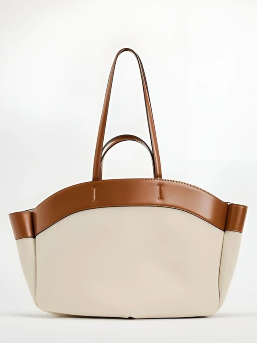 Women's Canvas Tote Bag with Leather Trim (2)