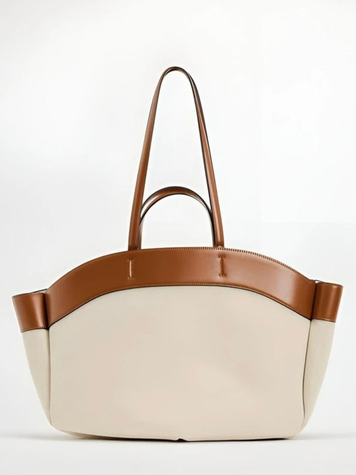 Women's Canvas Tote Bag with Leather Trim (2)