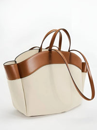 Luna | Women's Canvas Tote Bag with Leather Trim