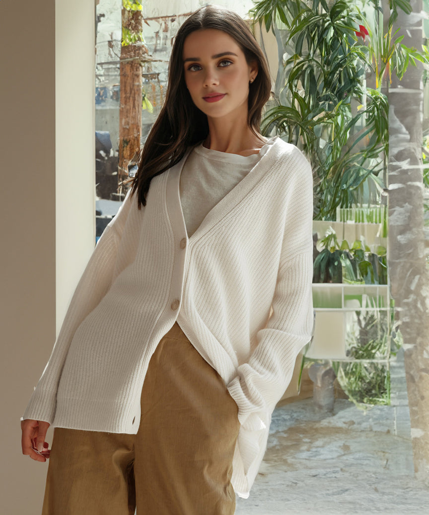 Women's Cardigan in Oversized Knit for Layering (14)