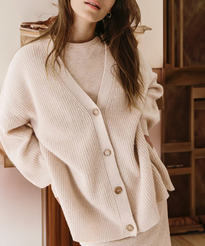 Women's Cardigan in Oversized Knit for Layering in Pink