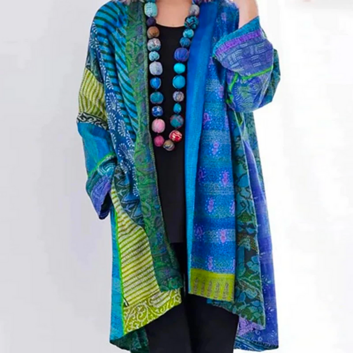 Women's Cardigan Oversized Boho Knit in Blue