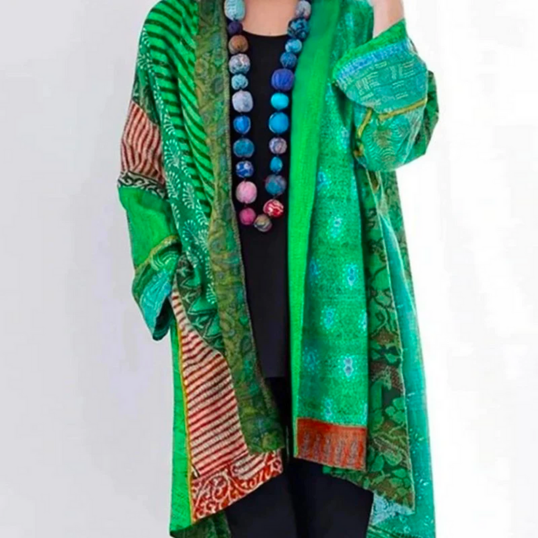 Women's Cardigan Oversized Boho Knit in Green