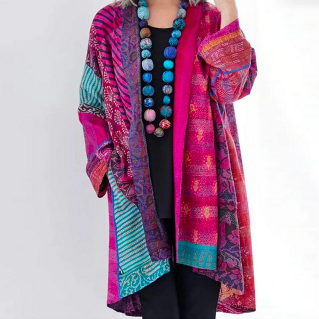 Women's Cardigan Oversized Boho Knit in Pink