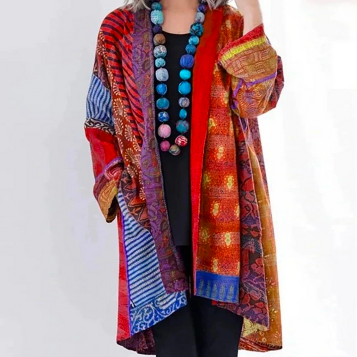 Women's Cardigan Oversized Boho Knit in Red