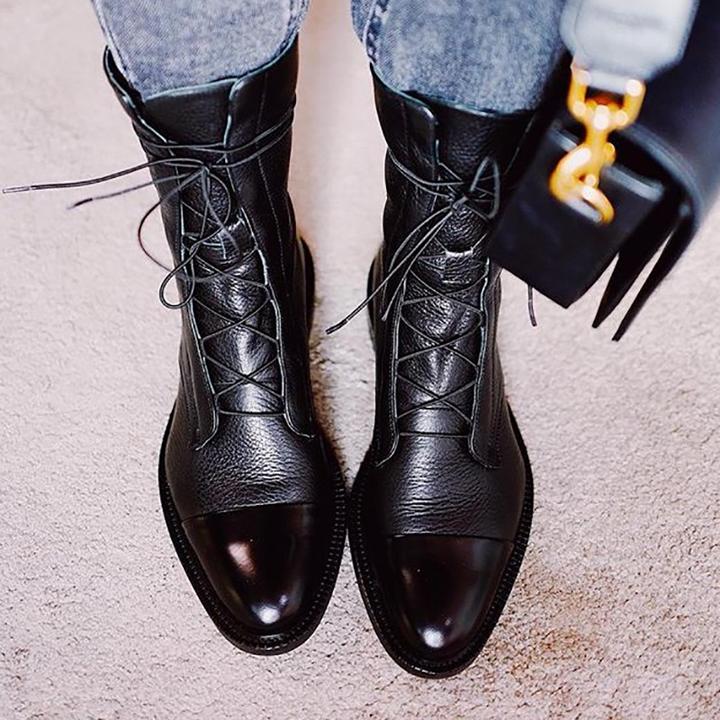 Women's Casual Ankle Boots with Lace-Up Front (4)