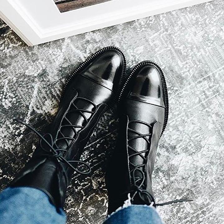 Women's Casual Ankle Boots with Lace-Up Front (7)