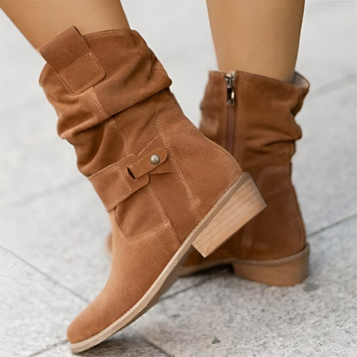 Women's Casual Ankle Boots with Soft Footbed in Brown