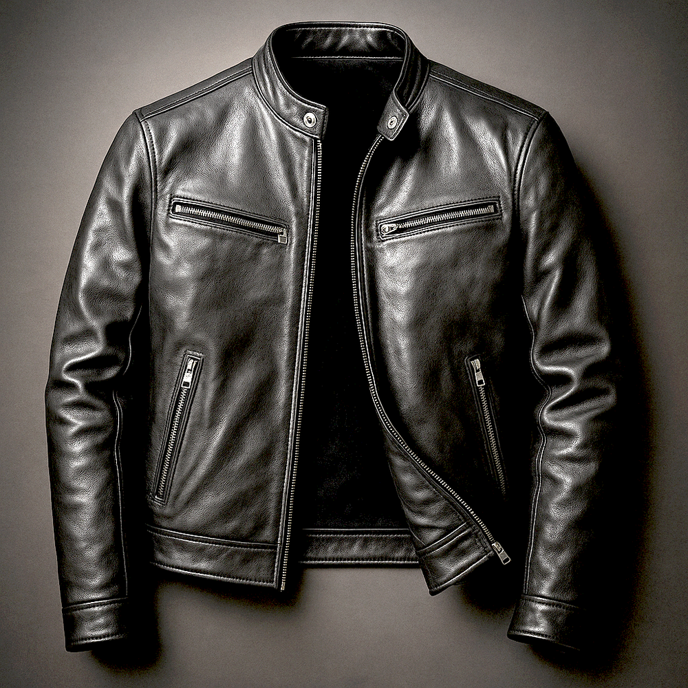 Women's Casual Biker Fall Jacket in Biker Schwarz
