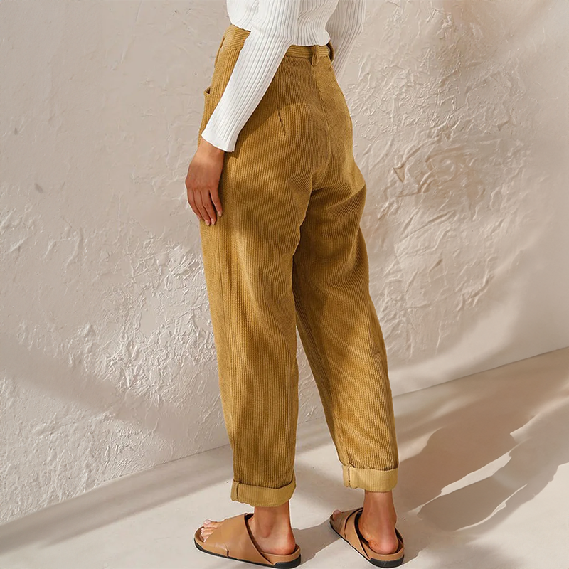 Women's Casual High-Waist Pants with Elastic Waistband (2)