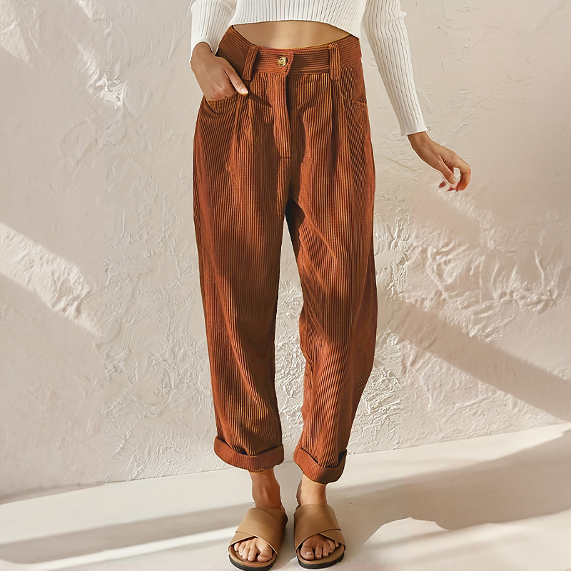 Women's Casual High-Waist Pants with Elastic Waistband (3)