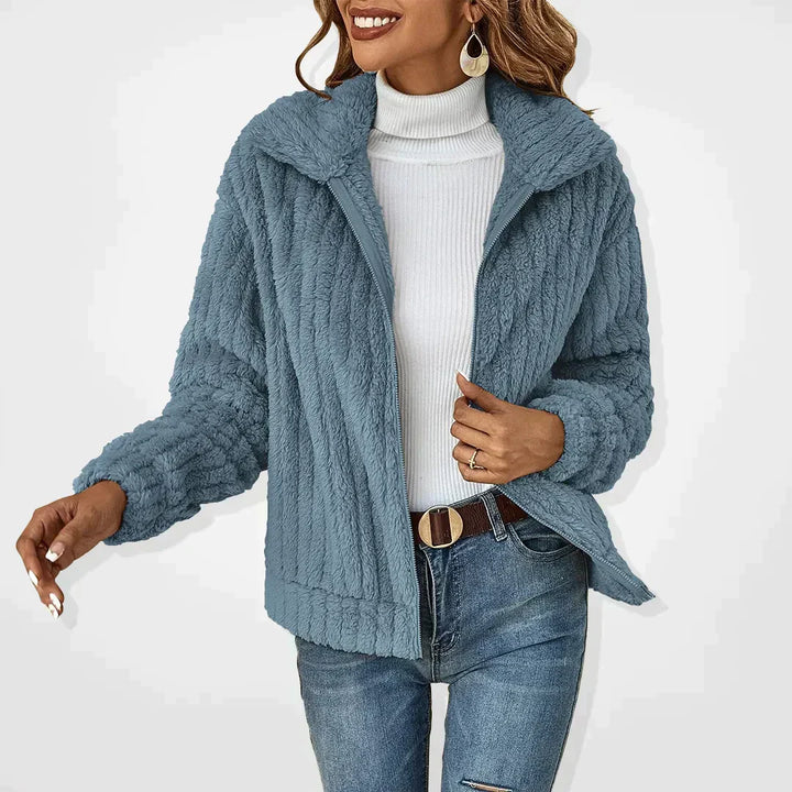 Women's Casual Knit Jacket for Everyday Layering in Blue