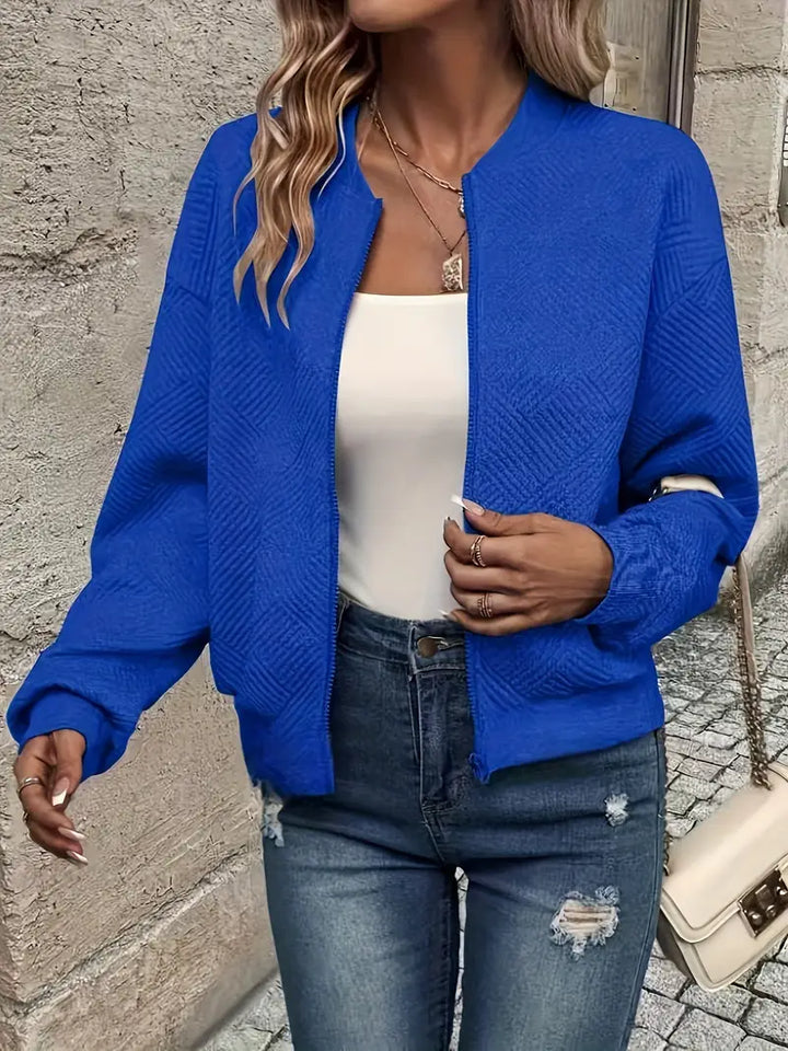Women's Casual Lightweight Zip Jacket in Blue