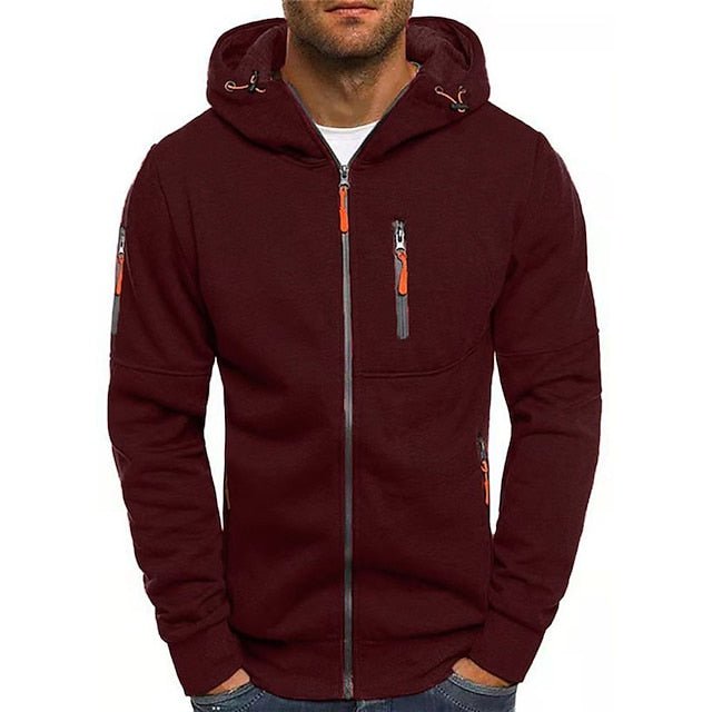 Women's Casual Zip Hoodie for Everyday in Burgunder