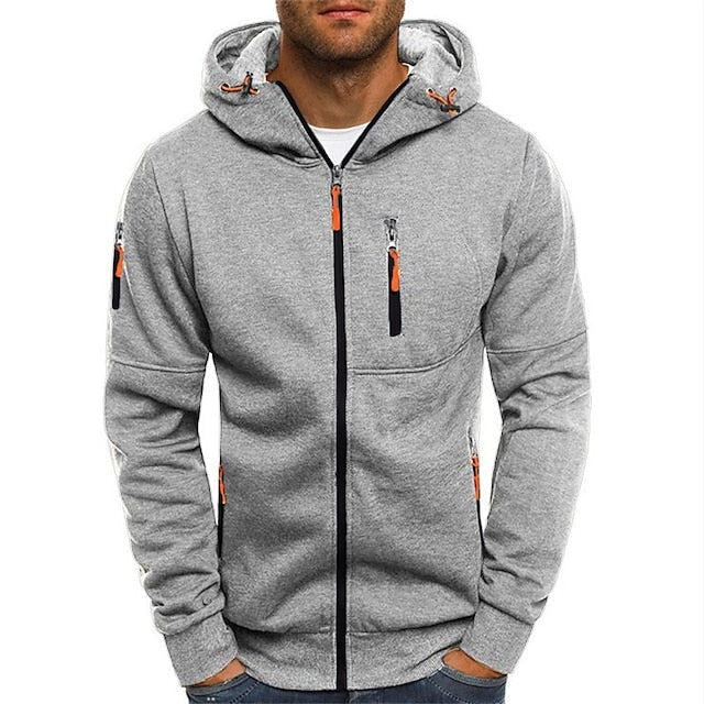 Women's Casual Zip Hoodie for Everyday in Light Grey