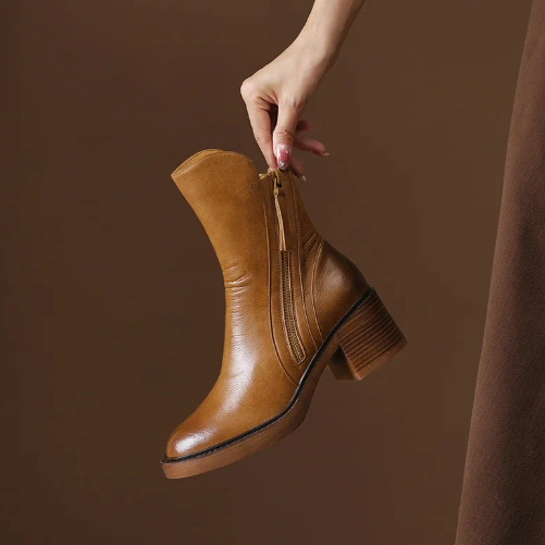 Women's Classic Leather Ankle Boots for Fall (2)