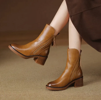 Violet | Women's Classic Leather Ankle Boots for Fall