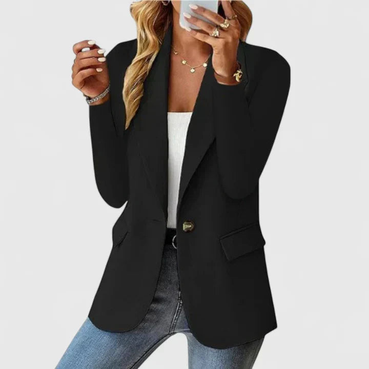 Women's Classic Tailored Blazer for Business in Black