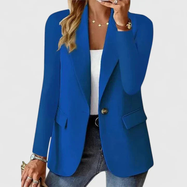 Women's Classic Tailored Blazer for Business in Blue