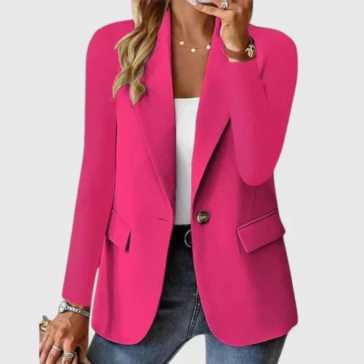 Women's Classic Tailored Blazer for Business in Pink
