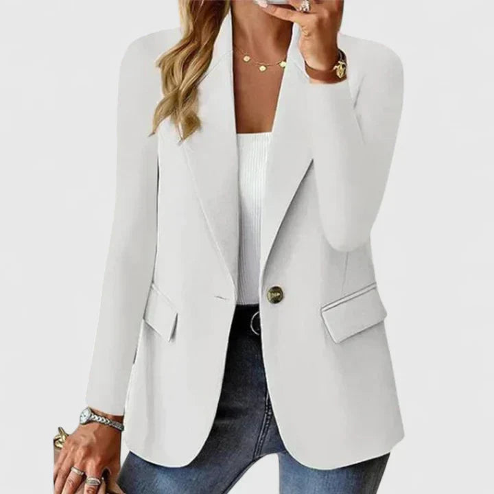 Women's Classic Tailored Blazer for Business in White