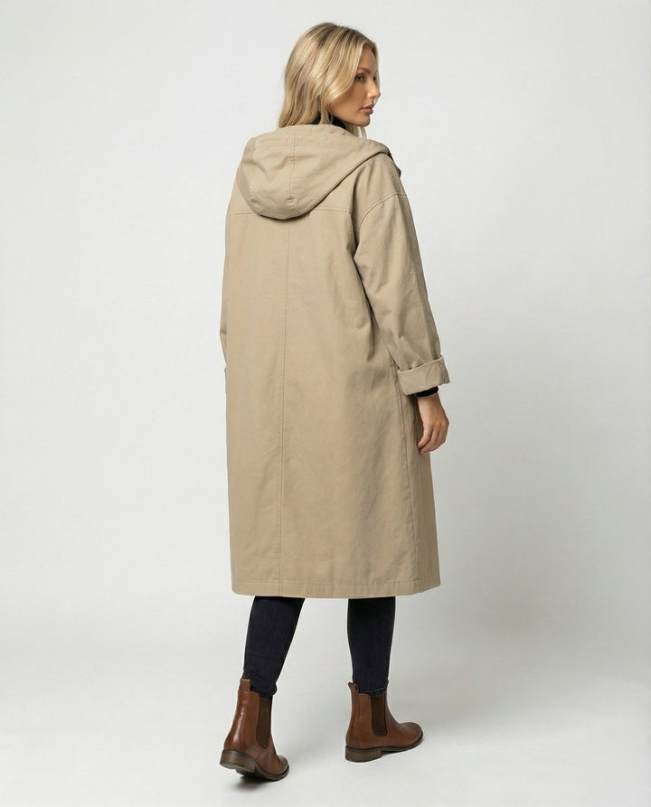 Women's Classic Waterproof Hooded Trench Coat (3)