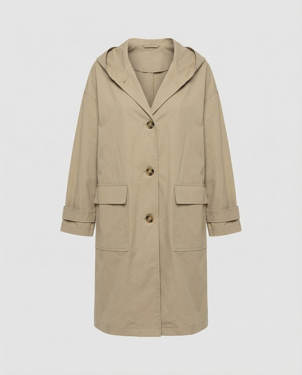 Women's Classic Waterproof Hooded Trench Coat (7)