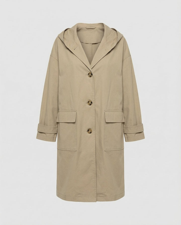 Women's Classic Waterproof Hooded Trench Coat (7)