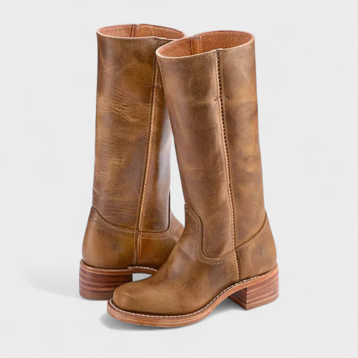 Women's Classic Western Boots for Everyday Wear in Light Brown