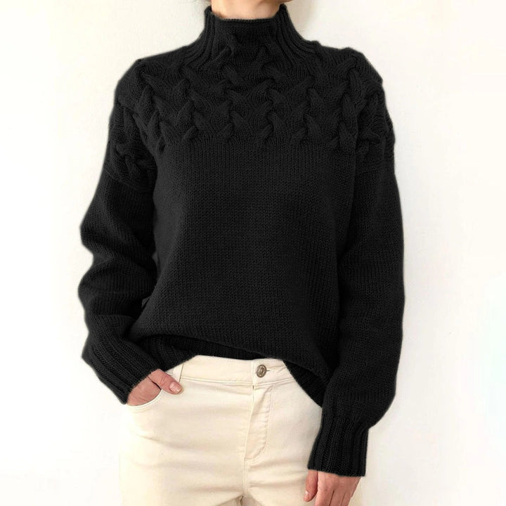 Women's Cloud-Soft Turtleneck Sweater for Layering in Black
