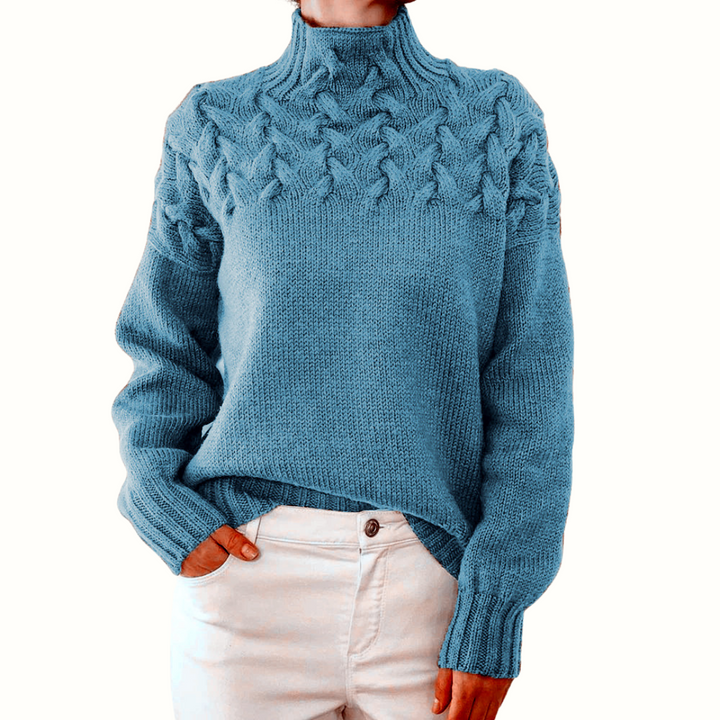 Women's Cloud-Soft Turtleneck Sweater for Layering in Blue