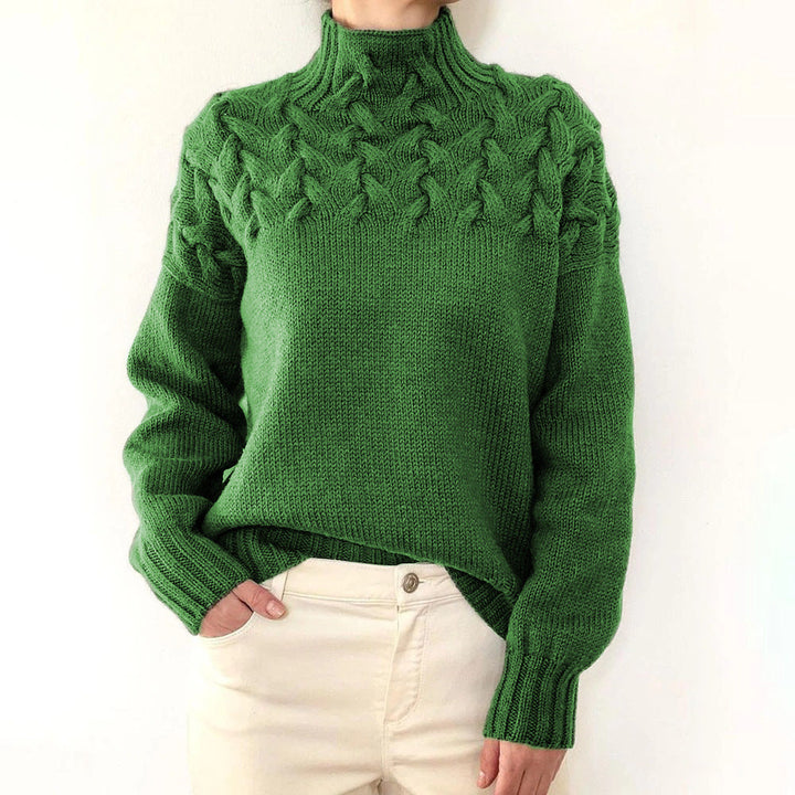 Women's Cloud-Soft Turtleneck Sweater for Layering in Green