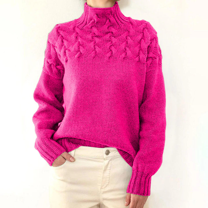 Women's Cloud-Soft Turtleneck Sweater for Layering in Pink