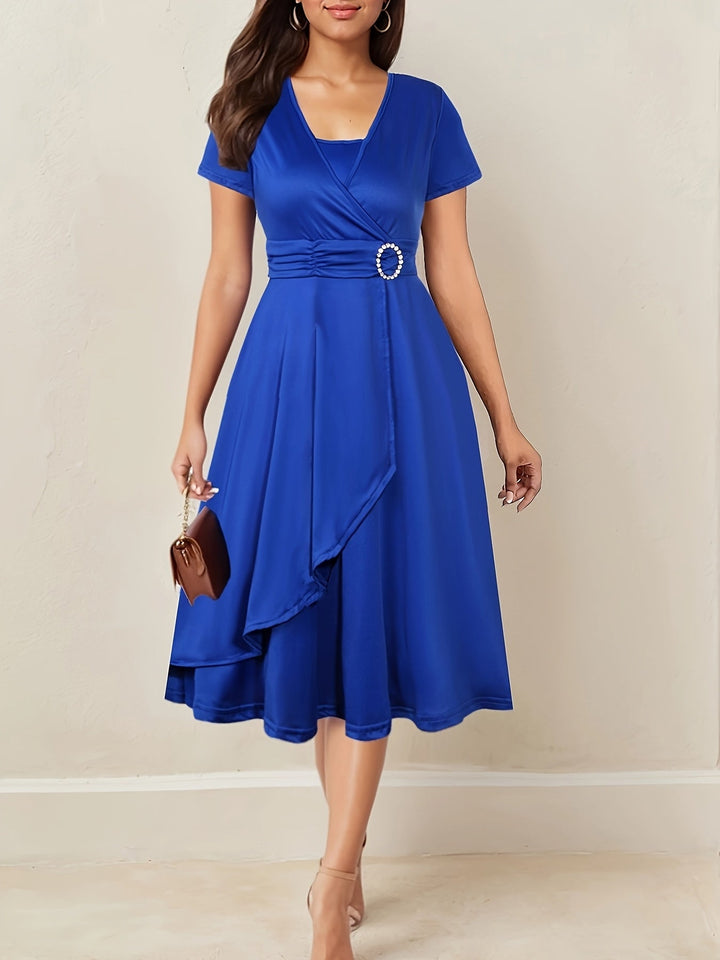 Women's Cocktail Dress Maxi for Holiday Parties in Blue