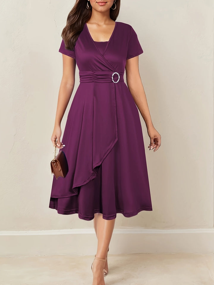 Women's Cocktail Dress Maxi for Holiday Parties in Purple