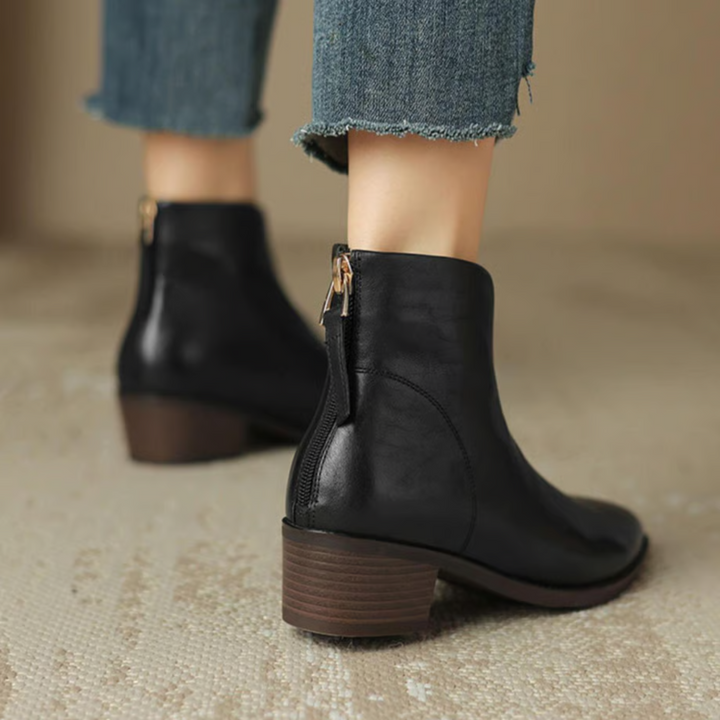 Women's Comfort Ankle Boots with Low Heel (9)
