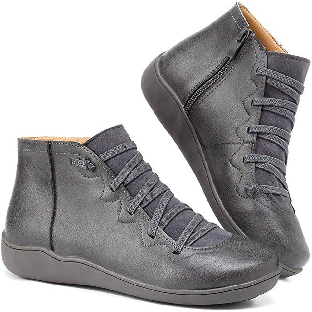 Women's Comfortable Ankle Boots for Fall in Grey
