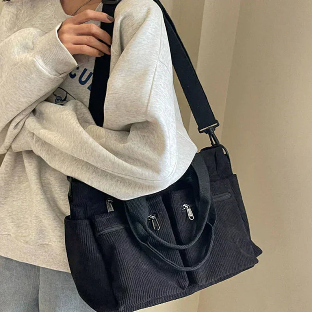 Women's Corduroy Crossbody Tote Bag for Work (2)