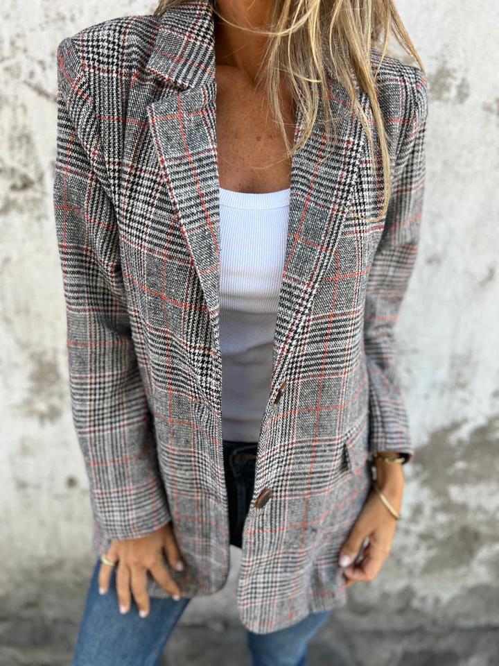 Women's Cotton Check Jacket for Autumn (5)