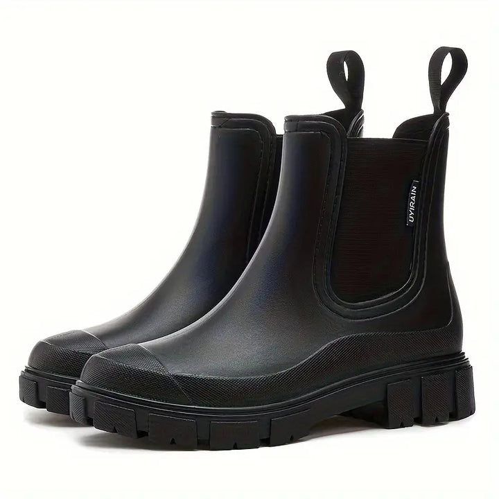 Women's Cowboy Boots Chelsea Waterproof Slip-On in Black