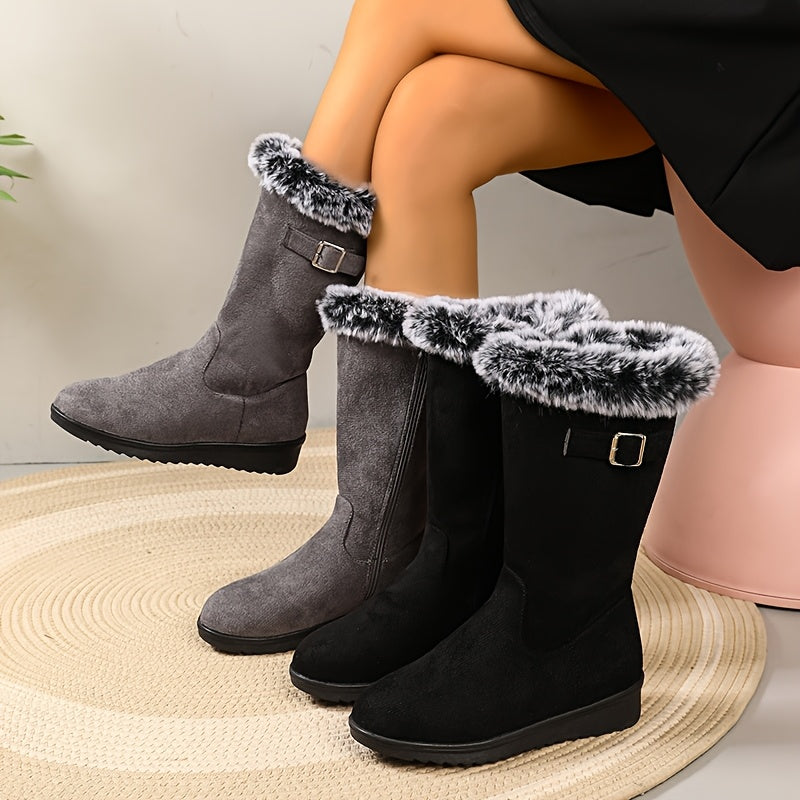 Women's Cowboy Boots, Fur-Trimmed for Winter (5)