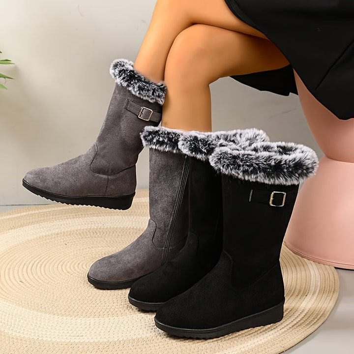 Women's Cowboy Boots, Fur-Trimmed for Winter (5)