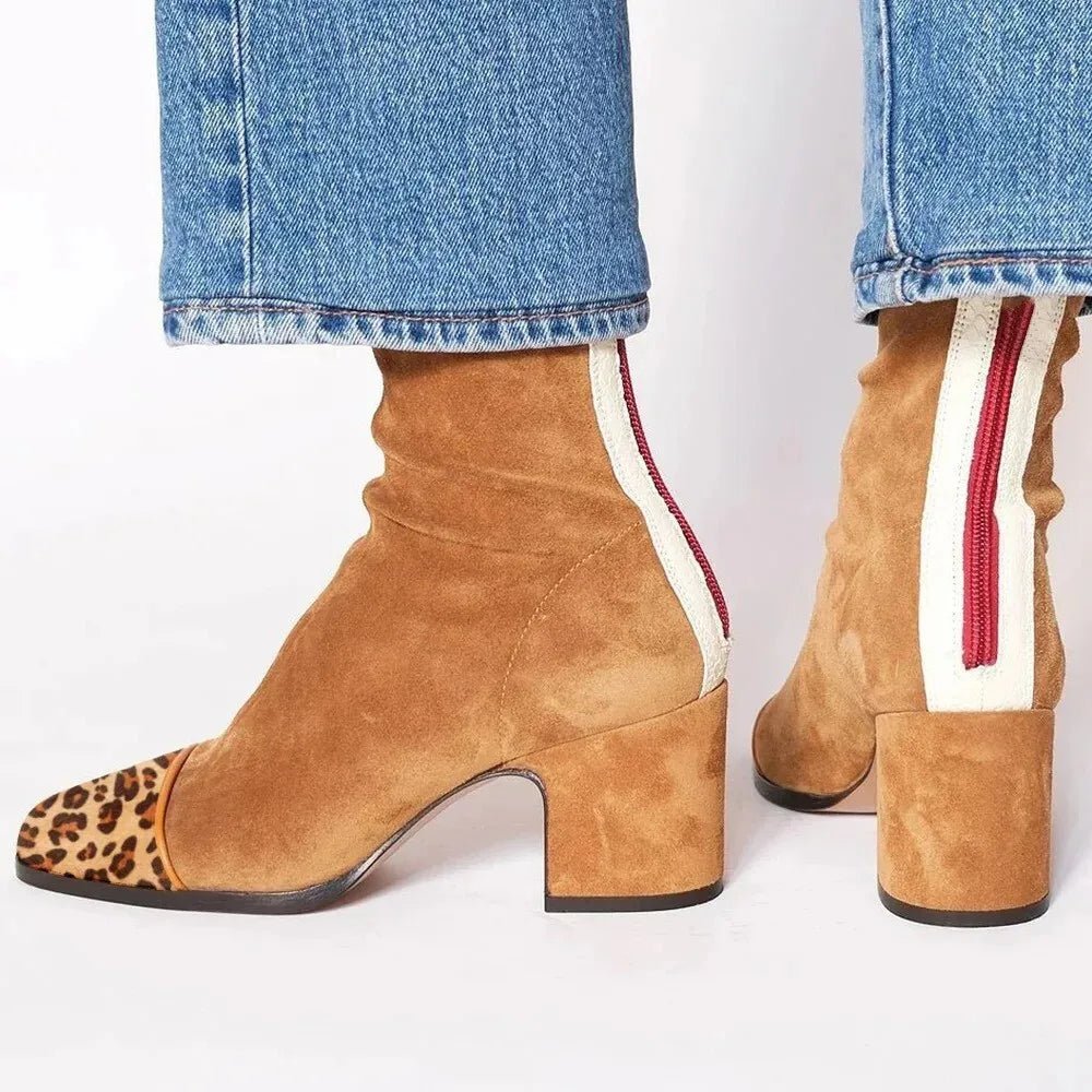 Women's Cowboy Boots in Elegant Suede, Mid-Calf (6)