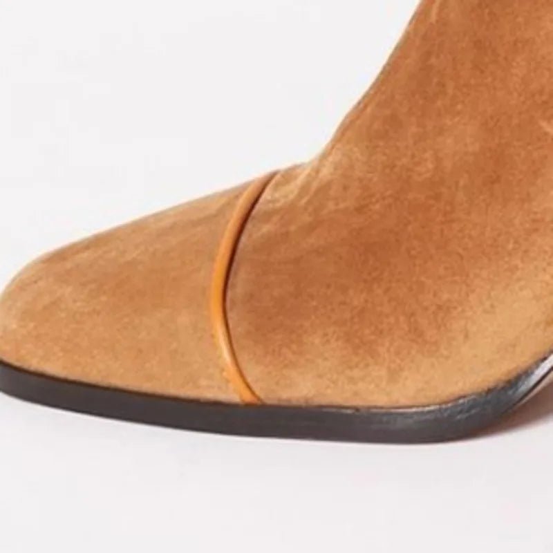 Women's Cowboy Boots in Elegant Suede, Mid-Calf (7)
