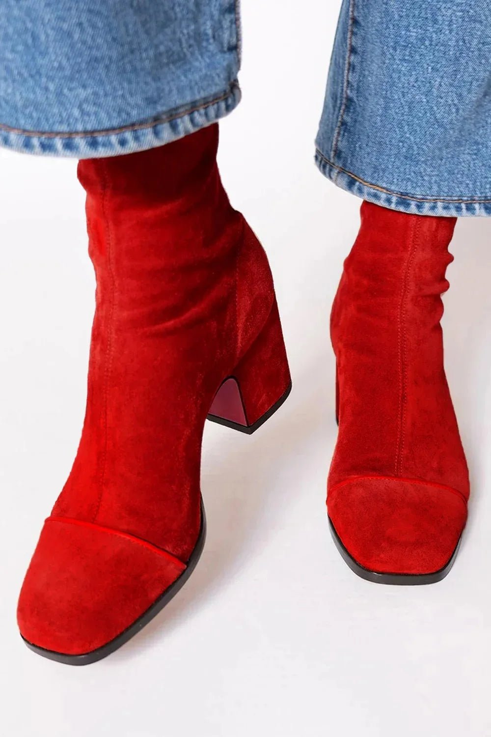 Women's Cowboy Boots in Elegant Suede, Mid-Calf (9)