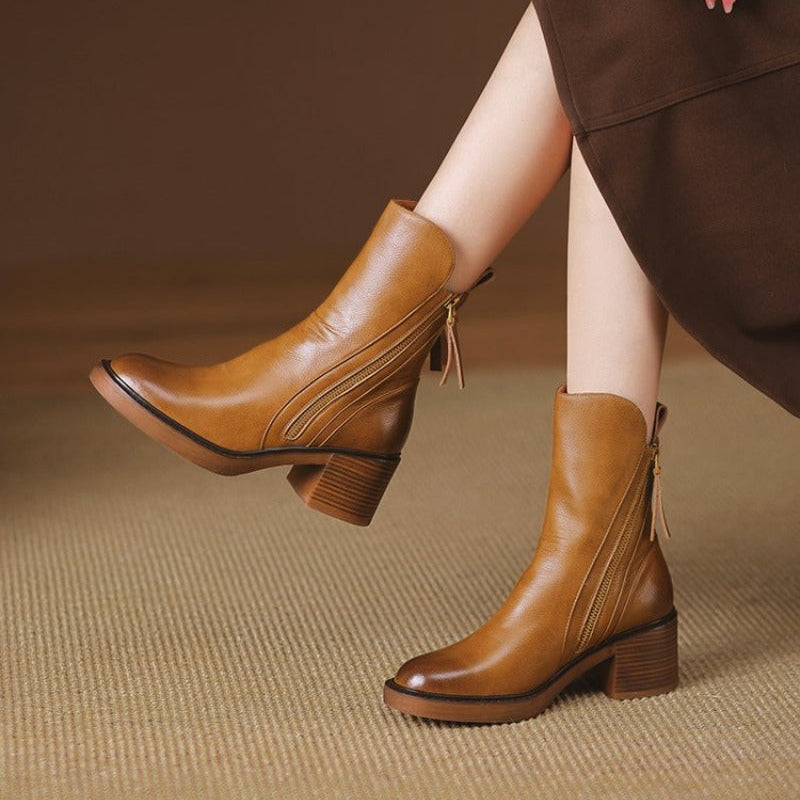 Women's Cowboy Boots Sleek Ankle Leather (3)