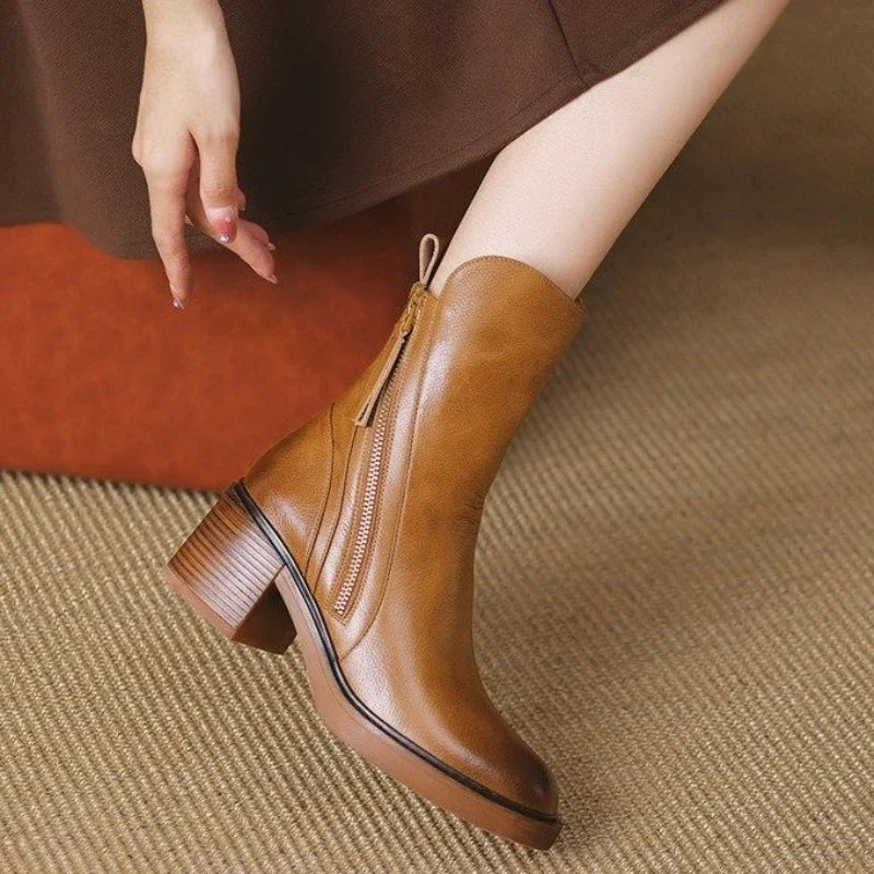 Women's Cowboy Boots Sleek Ankle Leather (5)