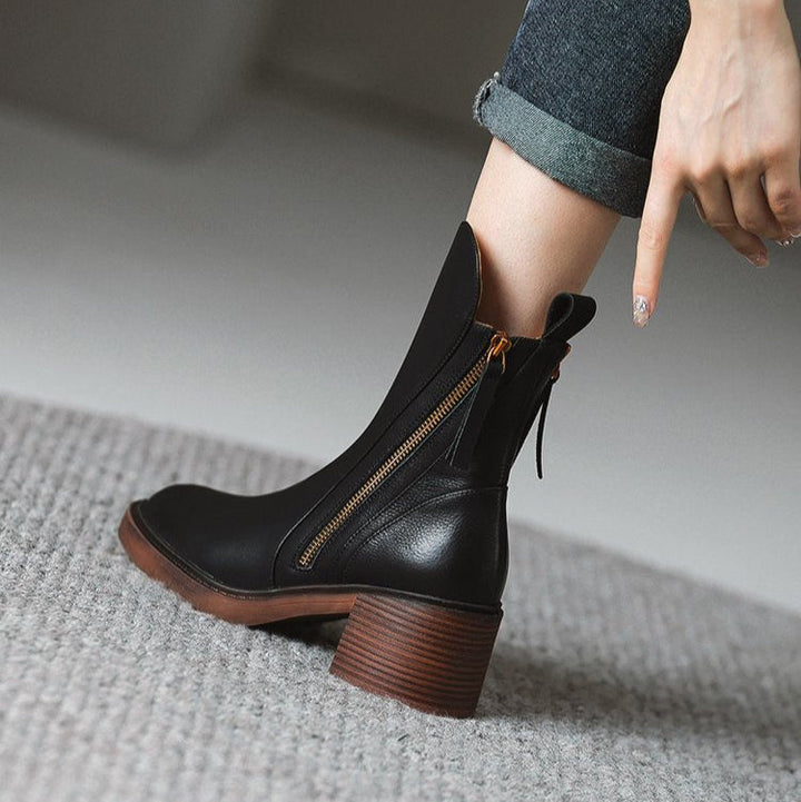 Women's Cowboy Boots Sleek Ankle Leather (7)